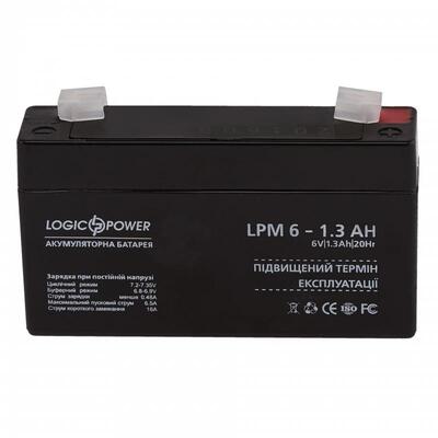 Акумуляторна батарея LogicPower LPM 6V 1.3AH (LPM 6 - 1.3 AH) AGM Зображення