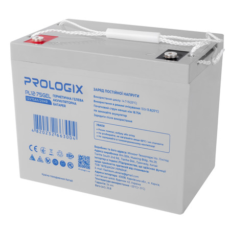 Акумуляторна батарея Prologix 12V 75AH (PL12-75GEL) GEL Зображення