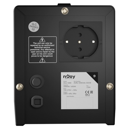 Стабілізатор Njoy Alvis 1000 (AVRL-10001AL-CS01B) AVR, 1 розетка Зображення