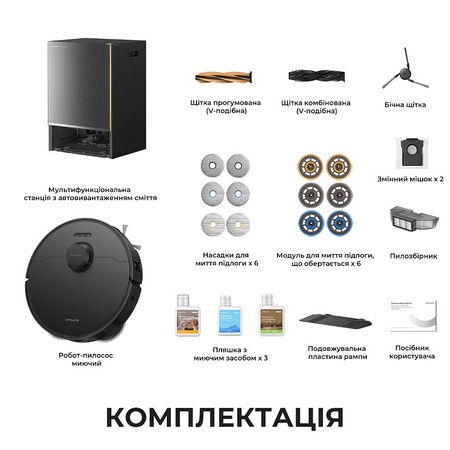 Робот-пилосос Dreame Bot Matrix 10 Pro Black (RLM61HE-Bl) Зображення