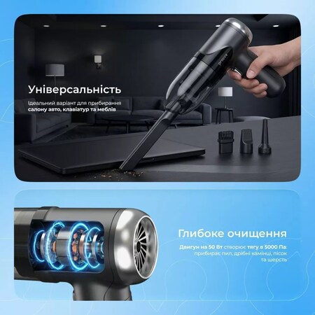 Акумуляторний пилосос Proove Void Assistant V1 Black (PAVS15001201) Зображення