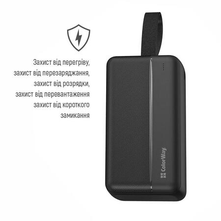 Універсальна мобільна батарея ColorWay High-power 2 30000mAh Black (CW-PB300LPC2BK-PD) Зображення