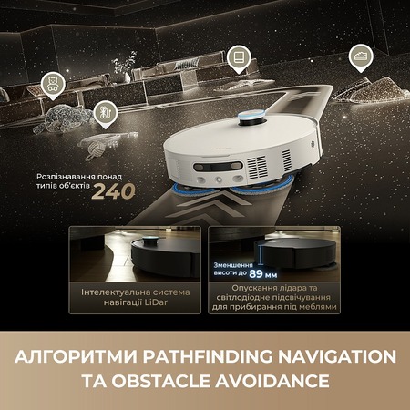 Робот-пилосос Dreame Bot MatriX 10 Ultra White (RLX95CE-wh) Зображення