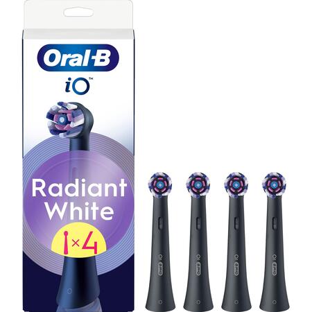 Насадка для зубної електрощітки Braun Oral-B iO RB WB Radiant White Black (4 шт) Зображення