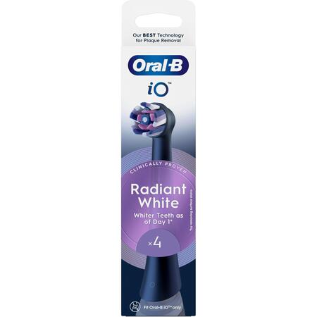 Насадка для зубної електрощітки Braun Oral-B iO RB WB Radiant White Black (4 шт) Зображення