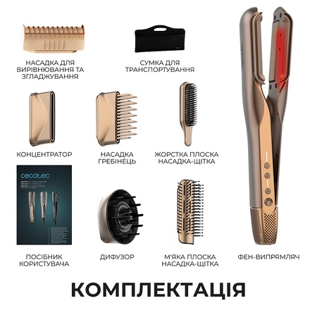 Випрямляч для волосся Cecotec AirLisse 6in1 iTwerk Champagne (A01_EU01_122191) Зображення