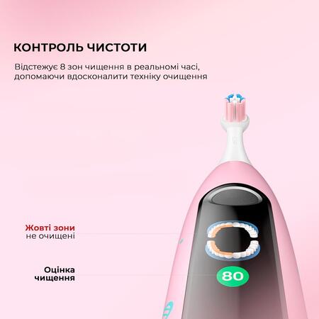 Розумна зубна електрощітка Oclean X Kids Electric Toothbrush Pink (6970810557213) Зображення