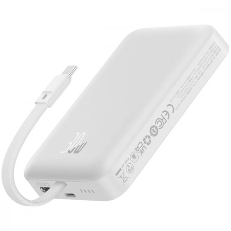 Універсальна мобільна батарея Baseus Magnetic Mini 10000mAh, 30W White (P1002210B223-00) Зображення
