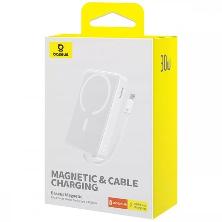 Універсальна мобільна батарея Baseus Magnetic Mini 10000mAh, 30W White (P1002210B223-00) Зображення