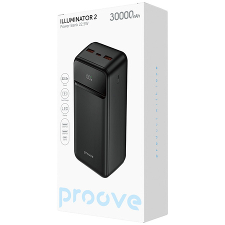 Універсальна мобільна батарея Proove Illuminator 2 22.5W 30000mAh Black (PBIP30212201) Зображення