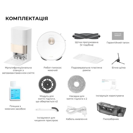 Робот-пилосос Dreame Bot X40 Ultra White (RLX63CE-Wh) Зображення
