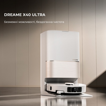 Робот-пилосос Dreame Bot X40 Ultra White (RLX63CE-Wh) Зображення