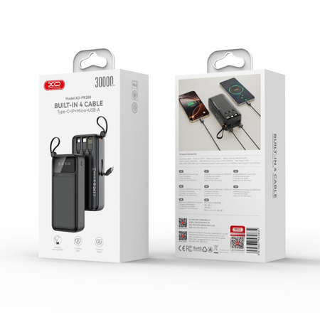 Універсальна мобільна батарея XO PR280 30000mAh 10W Black Зображення