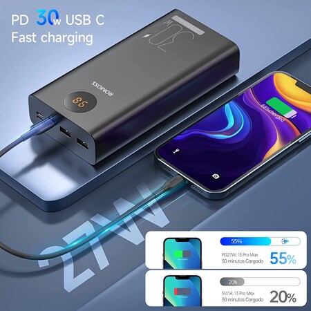 Універсальна мобільна батарея Romoss PEA30 30000mAh 30W Black (PEA30-292-2111H) Зображення