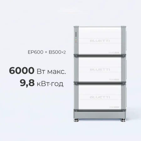 Інвертор Bluetti EP600 6000W Inverter_ 2xB500 Expansion Battery | 4960Wh Зображення