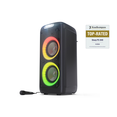 Акустика Sharp XpartyStreet Beat: Party Speaker PS-949 Black Зображення