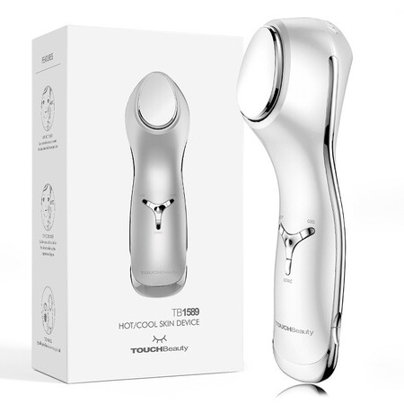 Антивіковий ультразвуковий масажер для очей 2 в 1 TOUCHBeauty TB-1589, тепло-холод терапія, СМАС ліфтинг, білий, гаджет для краси Зображення