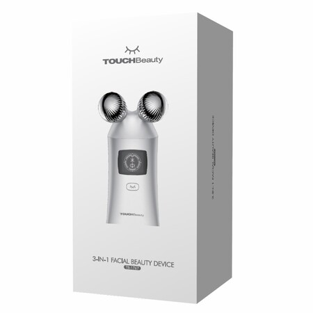 Мікрострумовий апарат для омолодження обличчя TOUCHBeauty TB-1767, 3 в 1, ефект ліфтинг, масажер з LED-терапією світлом, білий, гаджет для краси Изображение