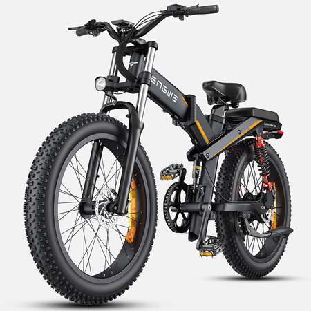 Електровелосипед фетбайк ENGWE X-24 Dual Batteries (1000 Вт; 19,2 А/год+10 А/год; 48 В), колеса 24х4", з ручкою газу, чорний (Чорний) Изображение