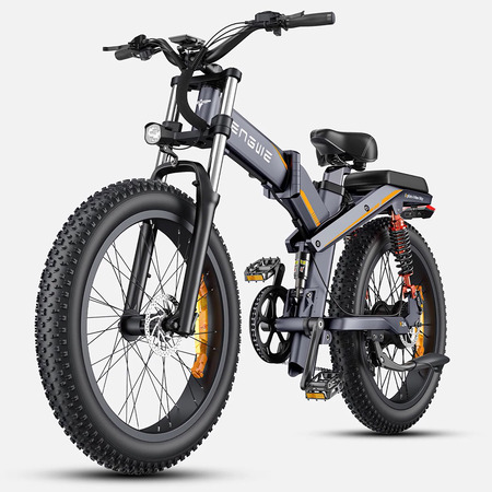 Електровелосипед фетбайк ENGWE X-24 Dual Batteries (1000 Вт; 19,2 А/год+10 А/год; 48 В), колеса 24х4", з ручкою газу, сірий Изображение