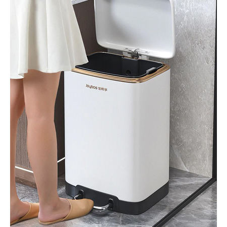 Відро для сміття Joybos Can-12L, з педаллю, 12 л, білий, товари для дому Изображение