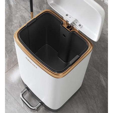 Відро для сміття Joybos Can-12L, з педаллю, 12 л, білий, товари для дому Изображение