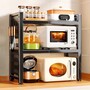 Полиця для мікрохвильової печі Joybos 3-Tier, 3-ярусна, металева, 83*40*32 см, чорна, товари для дому Изображение