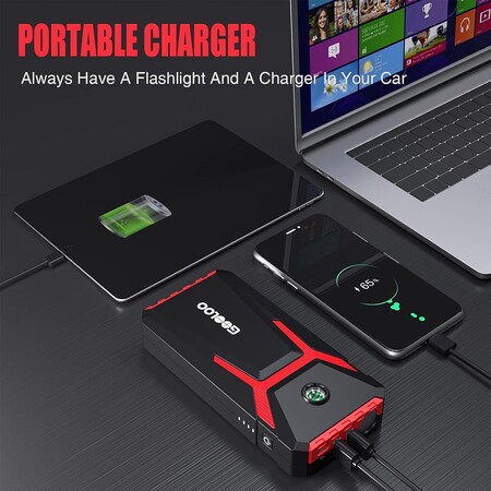 Пускозарядний пристрій Gooloo GE2000, 19800 mAh (Jump Starter, бустер для авто) Изображение