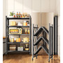 Органайзер металевий для дому Joybos Heavy Duty  з колесами, 4-ярусний, 125*71*34 см, чорний, товари для дому Изображение