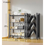 Органайзер металевий для дому Joybos Heavy Duty  з колесами, 4-ярусний, 125*71*34 см, чорний, товари для дому Изображение