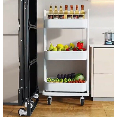 Кухонна пересувна полиця Joybos F209 на колесах, (43х34.5х75 см), 3 полки, білий, товари для дому Изображение