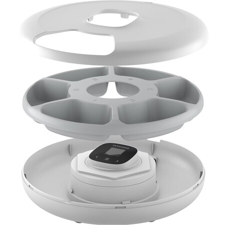 Годівниця Petoneer PN-110041-01/PF006 NutriSpin Feeder: смарт-кормушка на 6 порцій (170 мл) з Bluetooth та резервним живленням для тварин Изображение