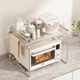 Полиця для мікрохвильової печі Maxxim 1-Tier,1-ярусний стелаж, 57*38*36 см, срібний, товари для дому Изображение