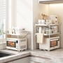 Полиця для мікрохвильової печі Maxxim 1-Tier,1-ярусний стелаж, 57*38*36 см, срібний, товари для дому Изображение