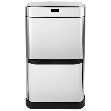 Сенсорне відро для сміття 60 л Aemaxx Sensor Trash Can-60, інтелектуальне відкривання, двухярусний, сатинова нержавіюча сталь, товари для дому Зображення