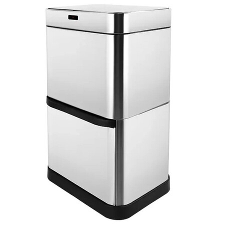 Сенсорне відро для сміття 60 л Aemaxx Sensor Trash Can-60, інтелектуальне відкривання, двухярусний, сатинова нержавіюча сталь, товари для дому Изображение