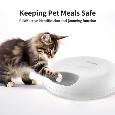 Годівниця Petwant F13: смарт-кормушка з Wi-Fi та Bluetooth, на 6 порцій (по 200 мл), з резервним живленням на батарейках, для тварин Изображение