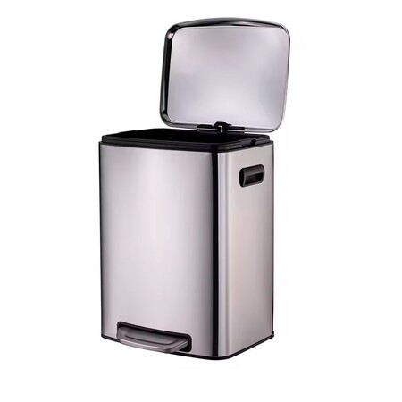 Відро для сміття Aemaxx Trash Can-50, з педаллю, 50 л, сатинова нержавіюча сталь, товари для дому Изображение