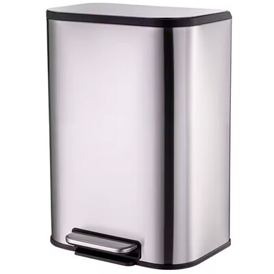 Відро для сміття Aemaxx Trash Can-30, з педаллю, з плавним закриттям, 30 л, сатинова нержавіюча сталь, товари для дому Изображение
