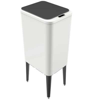 Сенсорне відро для сміття  на ногах 9 л Hengze Sensor Trash Can with Legs, інтелектуальне відкривання, білий, товари для дому Изображение
