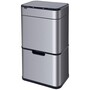 Сенсорне відро для сортування сміття 50 л (12л+12л+13л+13л) Yiwei Sensor Sortable Trash Bin-50, нержавіюча сталь, срібний, товари для дому Изображение