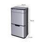 Сенсорне відро для сортування сміття 50 л (12л+12л+13л+13л) Yiwei Sensor Sortable Trash Bin-50, нержавіюча сталь, срібний, товари для дому Изображение