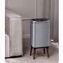Сенсорне відро для сміття 16 л Yiwei Sensor Trash Bin with Legs-16 з деревяними ніжками, фіксація пакету, нержавіюча сталь, срібний, товари для дому Изображение