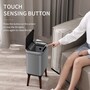 Сенсорне відро для сміття 16 л Yiwei Sensor Trash Bin with Legs-16 з деревяними ніжками, фіксація пакету, нержавіюча сталь, срібний, товари для дому Изображение