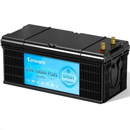 Акумулятор Kepworth LiFePO4 24V/100AH (2560W*h), Smart BMS,Bluetooth APP (літій-залізо-фосфатний акумулятор для ДБЖ (UPS)) Зображення