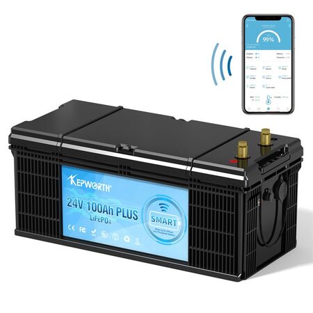 Акумулятор Kepworth LiFePO4 24V/100AH (2560W*h), Smart BMS,Bluetooth APP (літій-залізо-фосфатний акумулятор для ДБЖ (UPS)) Изображение