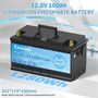 Акумулятор Kepworth LiFePO4 12V/100AH (1280W*h), Smart BMS, Bluetooth APP (літій-залізо-фосфатний акумулятор для ДБЖ (UPS)) Изображение