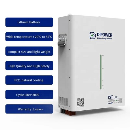Акумулятор Dipower Wall Mounted with LED, 48V/150AH, 7200W*h (CATL NMC, 13S1P, літій-іонний акумулятор для ДБЖ (UPS)) Изображение