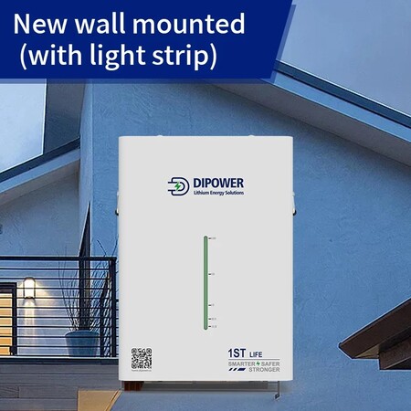 Акумулятор Dipower Wall Mounted with LED, 48V/150AH, 7200W*h (CATL NMC, 13S1P, літій-іонний акумулятор для ДБЖ (UPS)) Изображение