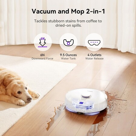 Робот пилосос миючий NARWAL Freo X Plus Robot Vacuum and Mop, LiDAR 360°, білий, техніка для дому Изображение